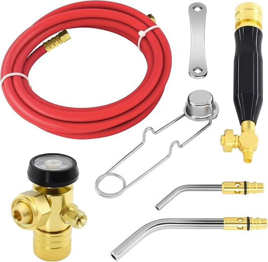 X-3B Air Acetylene Torch Kit Fuel Gas kit Professional Series with B-Type Regulator, A-3 A-11 tip Nozzles and Ah-12 Hose
