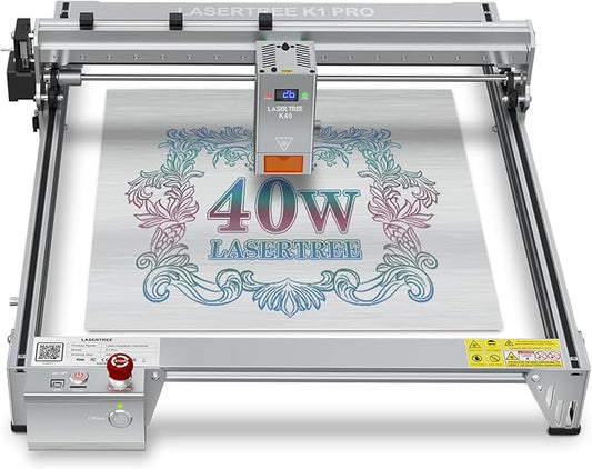LASER TREE Laser Engraver, 40000mW（40W）Output Power Laser Engraver Machine, High Precision Laser Cutter and Engraver for Wood & Metal Paper Acrylic Glass Leather etc, Class 4 (Basic)