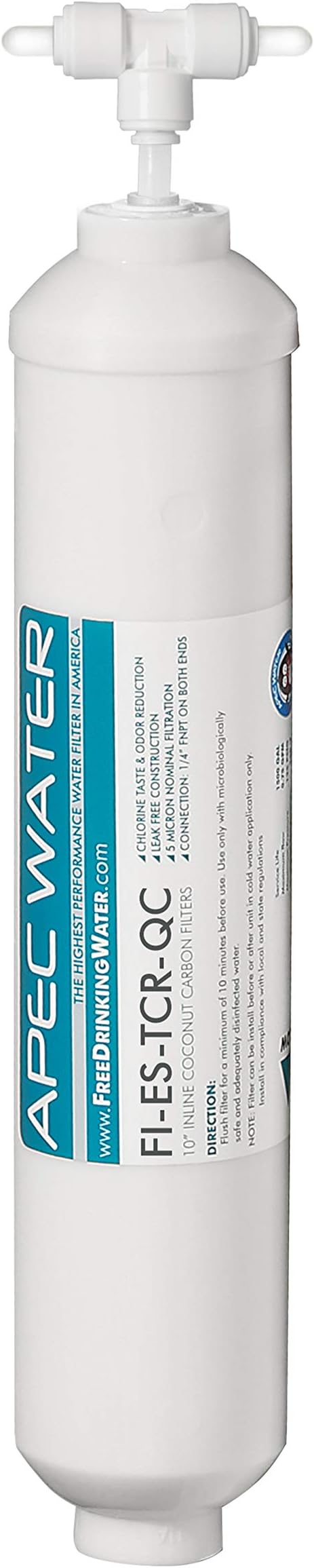 APEC 75 GPD Membrane and 10" High Capacity Inline Carbon Filter Bundle for Reverse Osmosis Systems