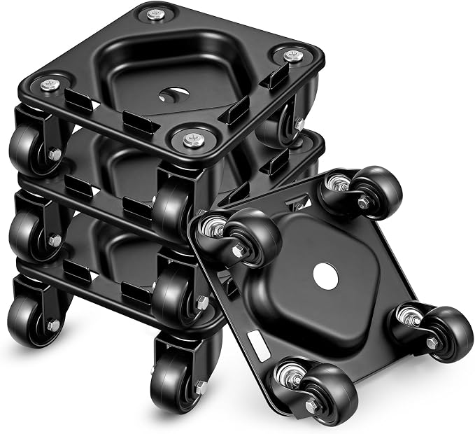 KEDSUM Furniture Dolly Groove Design, Heavy Duty Furniture Movers with Wheels, Carbon Steel Panel Heavy Duty Dolly, Furniture Lifter with 360° Rotatable Universal Wheels, Max. Load 2000LBS