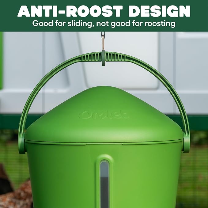 Omlet Insulated Chicken Waterer, 1.5 Gallon | Stay-Clean Automatic Water Dispenser for Chickens | BPA-Free | Anti-Roost Domed Lid | Includes 3 Cups & Nipples | Eglu Green