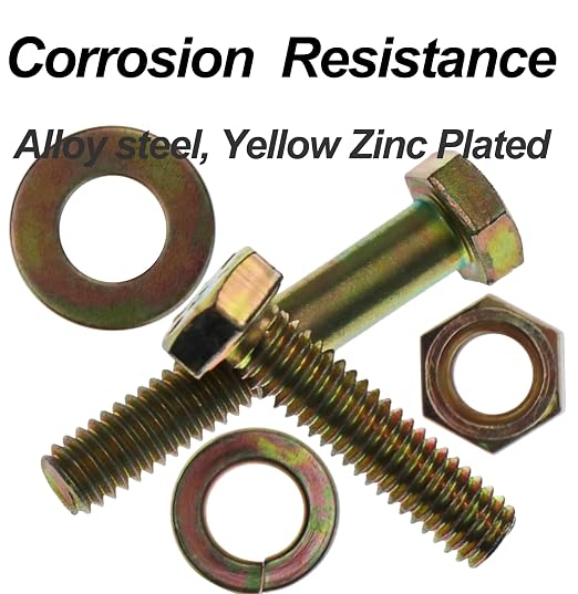 891Pcs Grade 8 Bolts and Nuts Kit - 1/4-20, 5/16-18, 3/8-16, 1/2-13 SAE Hex Bolt Assortment with Washers, Yellow Zinc Plated, Storage Case for Heavy Equipment & Farm Machinery