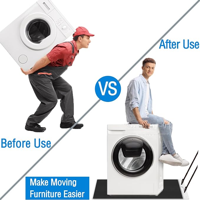 Oversized Large Appliance Slider with Pull Strap,Furniture Moving Slides for Floor Protection Premium Moving Mat for Tile Carpet and Hardwood Floor