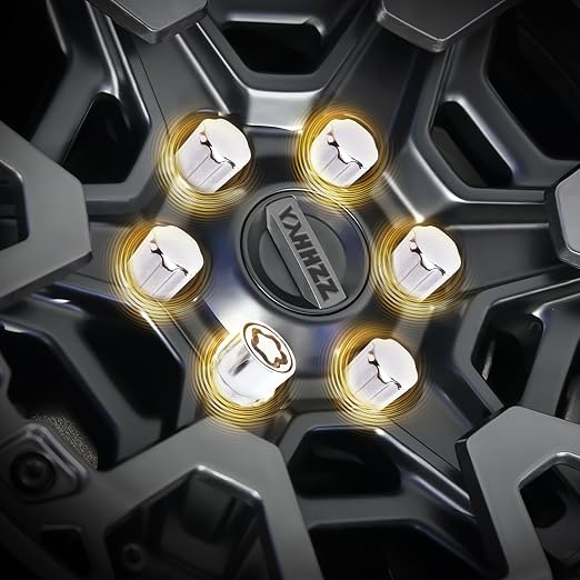 M14 x 1.5mm Wheel Locks, Fit for Ram 1500, Ram 2500, Ram 3500, F-150, F-250, F-350, Expedition, Wheel Locks, 4 Locking Lug Nuts 2 Pcs Key with 24Pcs 7 Spline Lug Nuts+1 Key, Chrome