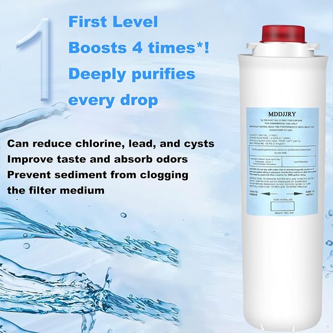Upgrade elkay 51300c replacement filter for Elkay EWF3000 51300c Water Filter,Compatible with Ezh2o 51300c Filter Replacement Bottle Stations 3000 Gallon, (4 Packs-No Chip)
