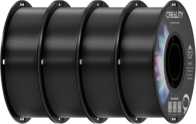 Creality PETG Filament 1.75 Black 4 kg, 3D Printer Filament, Excellent Toughness High Precision, Odorless Non-Toxic Moistureproof, 4 Pack(8.8 lbs) (White 4-Pack)