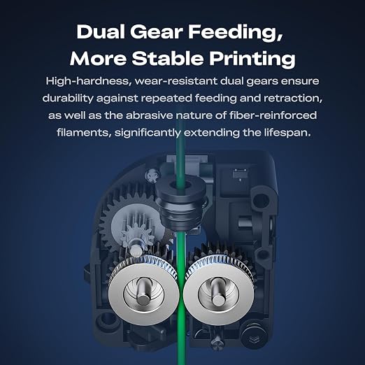 Creality K2 SE Extruder Kit, Strong Capability 48.5 * 42 * 41.5mm High Torque 6.25:1 Reduction Ratio Dual Gears for Smooth Feeding High Hardness and wear-Resistant Gears