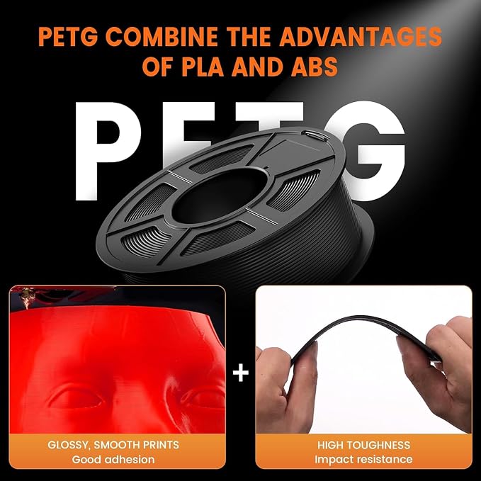 PETG Filament 1.75mm 1KG, 3D Printer Filament PETG Beige, Strong Toughness, Dimensional Accuracy ±0.02mm, Beige