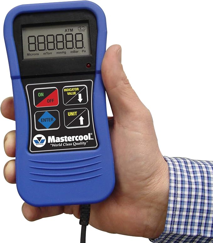 Mastercool (98061 Blue Digital Vacuum Gauge with Blow Molded Case