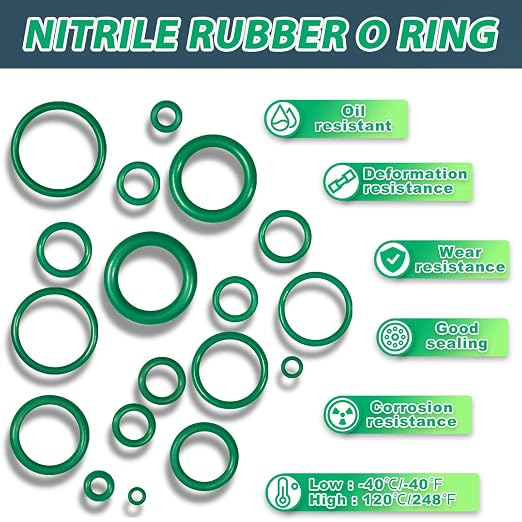 KEZE 595 Pcs Air Conditioning O Ring Kit,36 Size Seal Rubber O-Rings Assortment Set for Compressor Automotive A/C Plumbing Repair ID:3-22mm