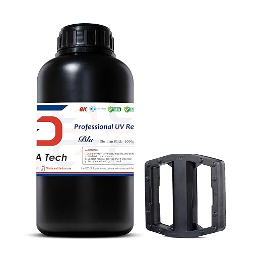 Siraya Tech Blu 3D Printer Resin High Toughness Resolution Strong and Precise 3D Printing 405nm UV-Curing Rapid Resin for LCD DLP 8K 3D Printer (Obsidian Black, 1kg)