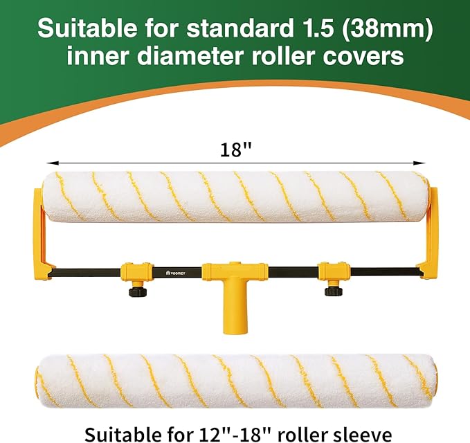 VOOMEY 18"Paint Roller Frame,The Adjustment Range is from 12" to18", Suitable for Large-Scale Painting Projects,Can be Used with an Extension Pole