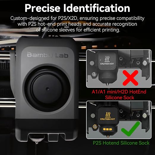 P2S Hotend Silicone Socks Compatible with Bambu lab P2S 3D Printer,High Temperature and Durable Resistant Hotend Silicone Socks Replacement,3D Printer Accessories Parts-3PCS