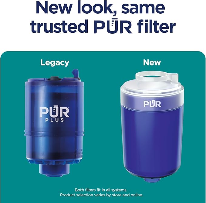 PUR Plus Faucet Mount Replacement Filter 4-Pack, Genuine PUR Water Filter for Sink Faucet, 3-in-1 Mineral Filtration, Lead Reducing, 1-Year Value, Blue (RF99994)