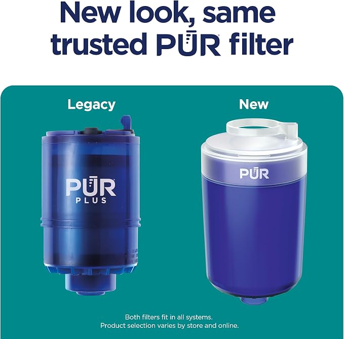 PUR PLUS Faucet Mount Replacement Water Filter 2-Pack, Genuine PUR Filter, 3-in-1 Powerful, Natural Mineral Filtration, Lead Removal, 6-Month Value, Blue (RF99992)