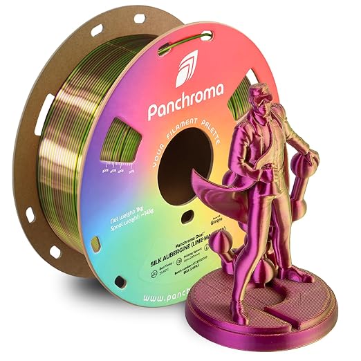 Polymaker Panchroma Dual Silk PLA Filament 1.75mm, 1kg, Aubergine | Neatly Wound, High-Gloss Finish PLA(Lime-Magenta), Easy Print & Smooth Feeding, Compatible with Bambu Lab & Most 3D Printers