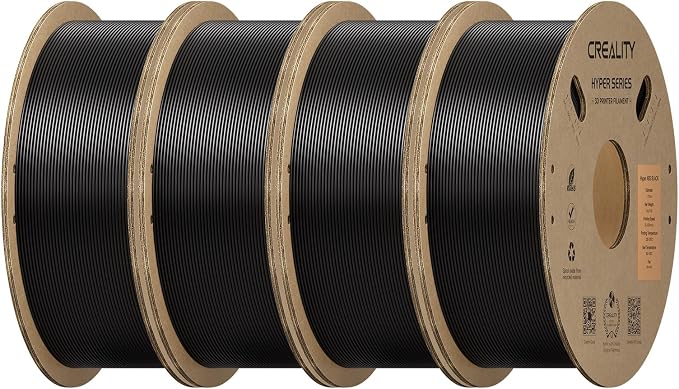 Creality Hyper ABS Filament 1.75mm 4KG, High-Temperature Resistant, High Impact Strength, Stable Printing Performance, +/- 0.05mm Accuracy（Black