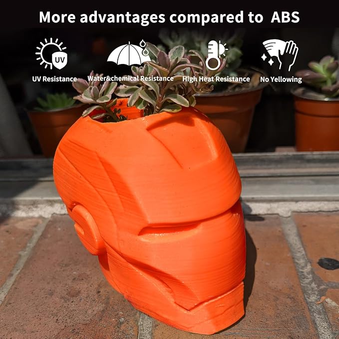 ASA Filament 1.75mm, UV/Heat Resistant/Weather Resistant ASA 3D Printer Filament, Perfect for Printing Outdoor Functional Parts, Orange Filament 1kg(2.2lbs) Spool