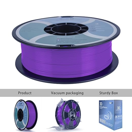 ZIRO PLA Filament 1.75mm, Pure Color 3D Printer Filament, PLA PRO Basic Color Series, 1.75MM 1KG Spool, Dimensional Accuracy +/- 0.03mm, Purple