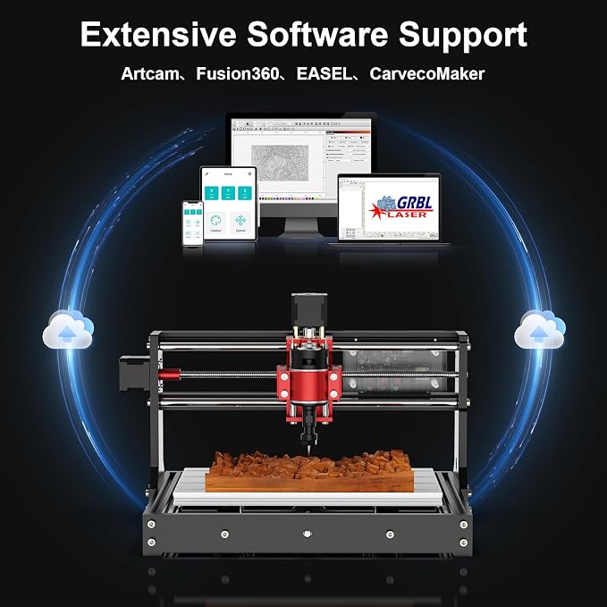 TTC3018 Pro CNC Router Machine,Desktop CNC Engraving Machine Upgraded 3-Axis Engraving Milling Machine for Wood Acrylic MDF Nylon,300mmX180mmX40mm Working Area