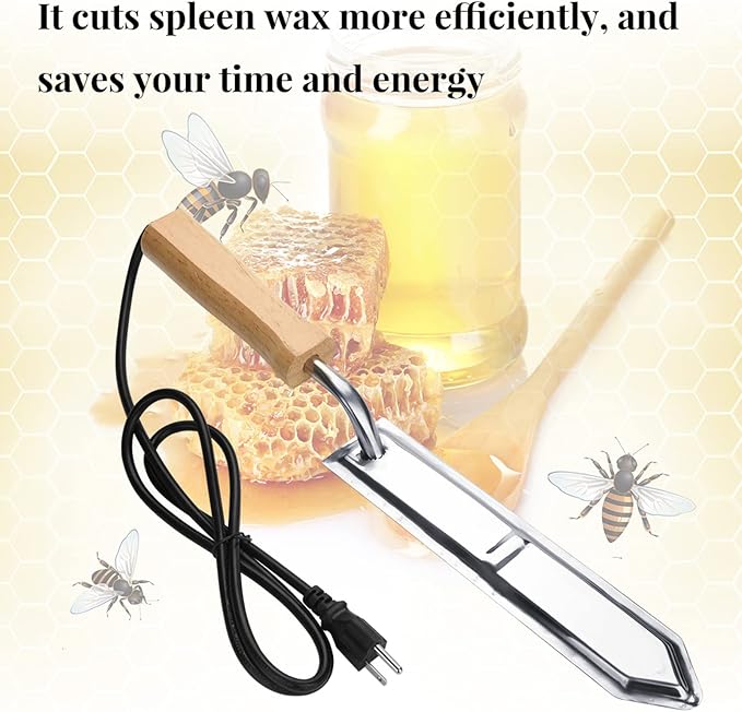 GLOGLOW Beekeeper Honey Tool, Electric Uncapping Knife Honey Cutter Scraper Bee Extractor Beekeeping Tools Honeycomb Cutter Honey Cutting Knife