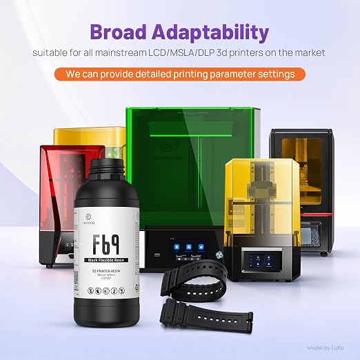 RESIONE F69 Flexible 3D Printer Resin 1Kg – 405nm UV-Curing Silicone Rubber-Like Photopolymer for DLP, LCD & MSLA Printers, Ideal for High-Resolution 3D Printing