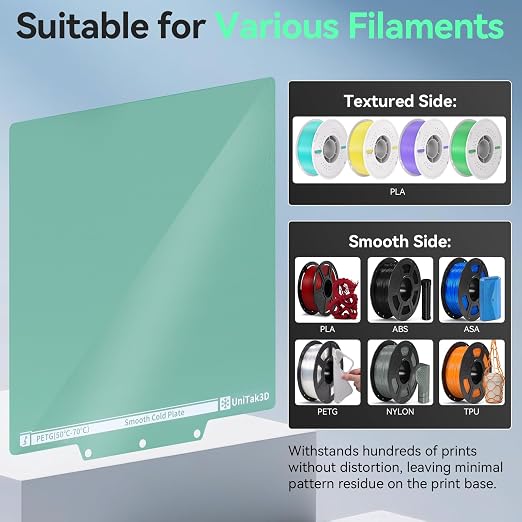 Energy-Saving AD5X/AD5M/AD5M Pro Cold Build Plate 235 * 235mm Double Sided Glossy+Matte Low-Temperature Strong-Adhesion Platform Compatible with Flashforge AD5X/Adventurer 5M/5M Pro 3D Printer-1PCS