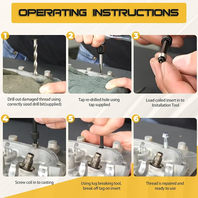 Helicoil Thread Repair Kit, Metric 131-Piece - Including M5 M6 M8 M10 M12- with HSS Drill Bits, Thread Inserts, Taps, Installation Tools and Breakoff Tools