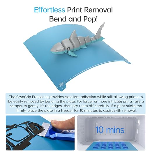 BIQU CryoGrip Pro Frostbite Build Plate for K1 Max, Ender-3 V3 Plus 3D Printers, Cold Panda Build Plate, Room Temperature Printing, Double-Sided Textured Sheet, 310x315mm 1 Piece