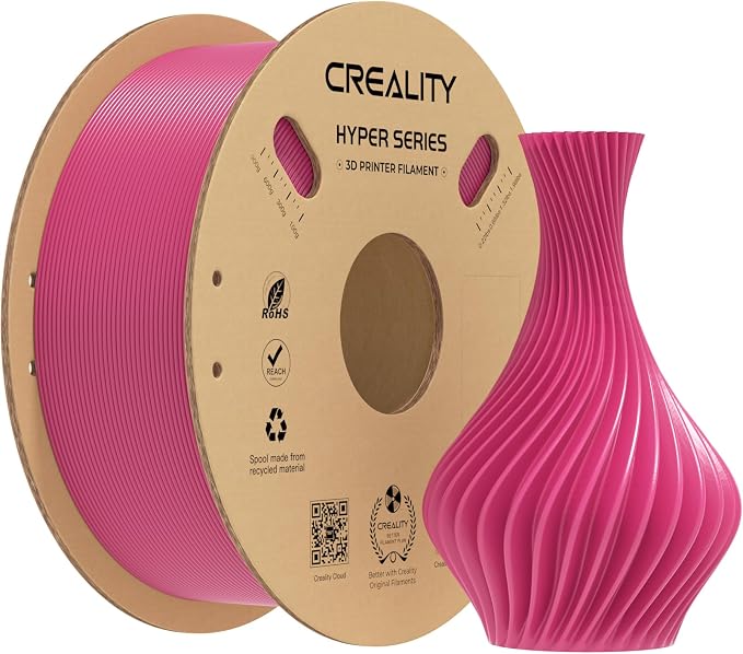 Creality Hyper PLA Filament 1.75mm, High-Speed Printing 30–600mm/s, Smooth Extrusion and Stable Printing, Low Stringing, 3D Printer Filament,+/- 0.03mm Accuracy (Strawberry Red)