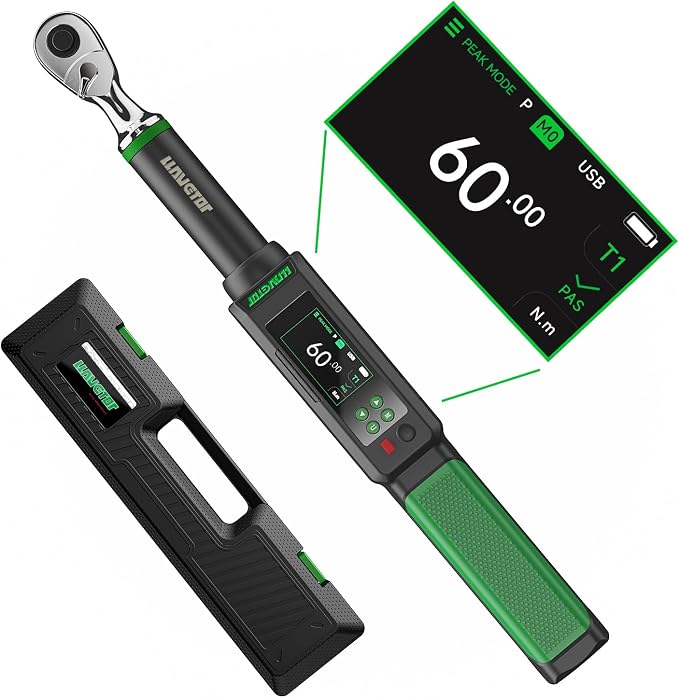 2026 Upgraded Digital Torque Wrench 3/8" Drive, 2.2-44.3 Ft-lbs/3-60 N.m, ±2％ Torque Wrench with Buzzer & LED Indicator for Automotive Motorcycle & Bicycle (3/8-Inch, 2.2-44.3 Ft-lbs)