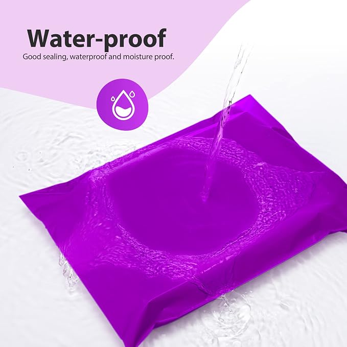 Fuxury Poly Mailers 10x13 Inch 1200 Pcs, Bulk Shipping Bags for Clothing, Strong Adhesive Shipping Envelopes for Small Business Suppliers,Waterproof Mailers Poly Bags Mailing Envelopes Purple