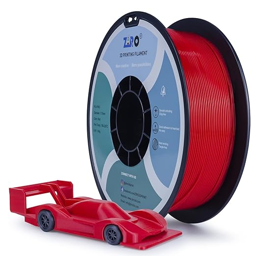 ZIRO PLA Filament 1.75mm, Pure Color 3D Printer Filament, PLA PRO Basic Color Series, 1.75MM 1KG Spool, Fit Most FDM Printers, Red