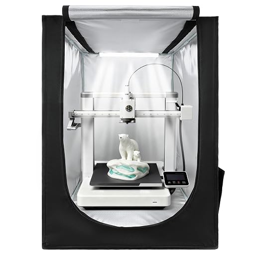 VEVOR 3D Printer Enclosure, Dustproof Waterproof Oxford Cloth 3D Printer Tent, Constant Temperature Protective Case with LED Lighting, Compatible with Creality/ELEGOO/Anycubic Multiple Popular Models