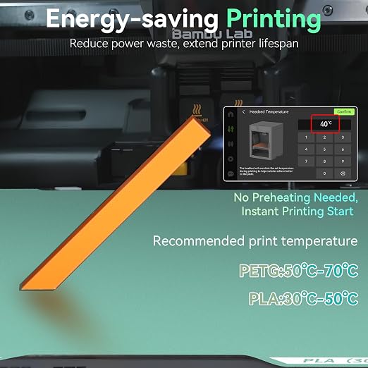 Energy-Saving H2D/H2S Cold Build Plate 355 * 346mm Double Sided Glossy+Matte Low-Temperature Strong-Adhesion Platform Compatible with Bambu Labs H2D/H2S AMS Combo 3D Printers(No Glue Required)-1PCS