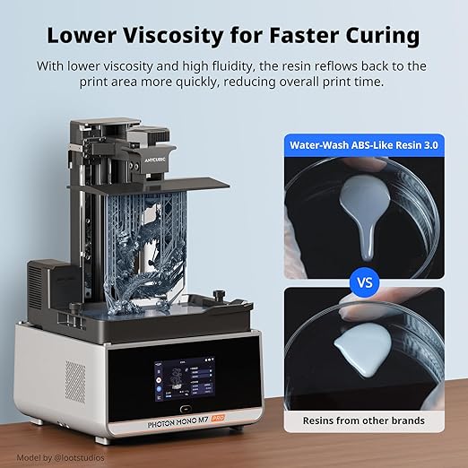 ANYCUBIC Water Washable ABS-Like Resin 3.0 Bundle, 3D Printer Resin, High Toughness and High Precision, Easy to Post-Process, Low Odor, Wide Compatibility for All LCD 3D Printers (Grey, 4kg)