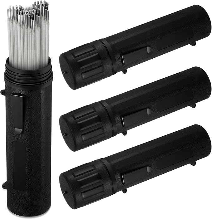 Zonon 4 Pcs Welding Rod Storage Tube 14 Inch Electrode Welding Rod Holder Container Airproof and Waterproof for Canister(Black)