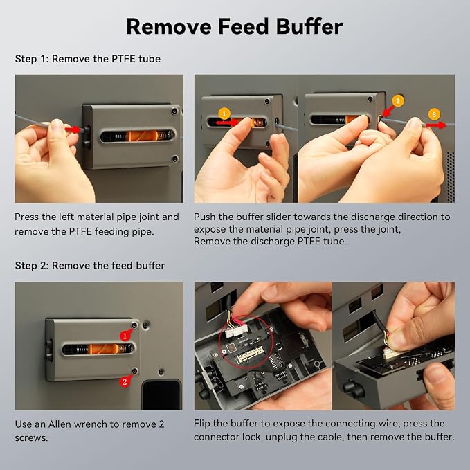 Original Bamboo P2S Feed Buffer, Replacement Filament Buffer, Reduces Tension Fluctuations for Smooth Feeding，Only Compatible with the Bambu Lab P2S 3D Printer