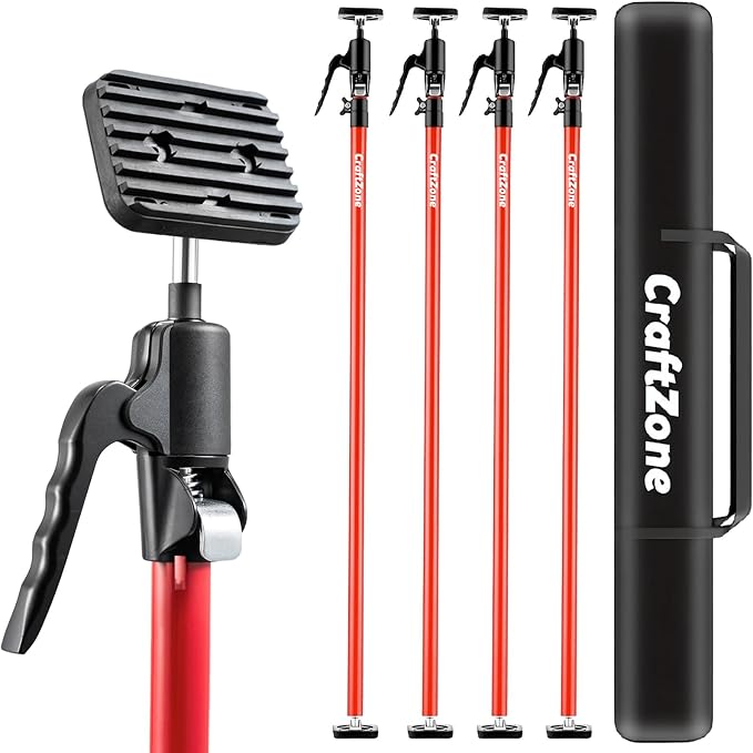Cabinet Jacks for Installing Cabinets Heavy Duty Third Hand Support Pole Drywall Lift Premium Dust Barrier Poles Telescopic Adjustable 4-Pack