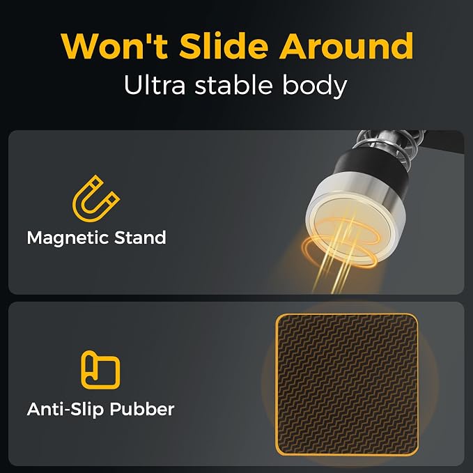 NOEVSBIG Magnetic Helping Hands Clamp Metal, Adjustable Third Hand Soldering Holder Stand For Small Electronics, Hobby DIY, Craft, PCB Repair, Precise Work, Exclusive Dual-Head Ultra-Grip