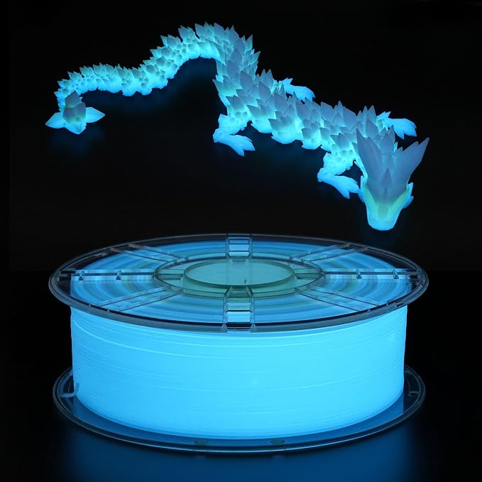 Kingroon Glow in The Dark Rainbow PLA Color Change Filament 3D Printer Filament 1.75 1KG Multicolored PLA Luminous,Dimensional Accuracy +/- 0.03mm