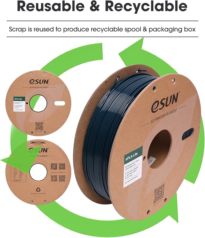 eSUN PLA Filament 1.75mm, High Toughness 3D Printer Filament Upgraded PLA Filament, Dimensional Accuracy +/- 0.03mm, 1KG Cardboard Spool (2.2 LBS) 3D Printing Filament for 3D Printers, Green