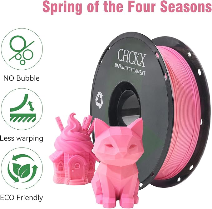 Matte Rainbow PLA 3D Printer Filament, 1.75mm, 1KG Spool (2.2lbs),Gradient Filament for Most FDM 3D Printers, Spring Pink