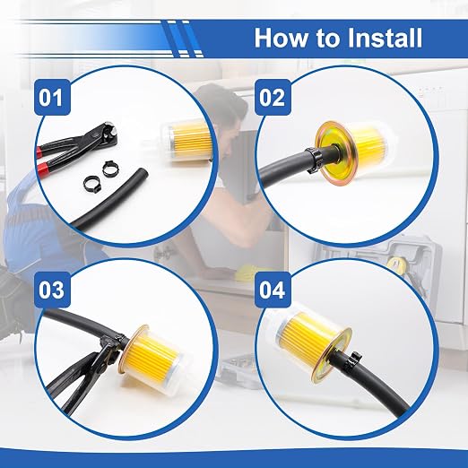 62Pcs 7 Sizes 304 Stainless Steel Black Single Ear Hose Clamps 6-23.5mm Crimp Hose Clamps Assortment Kit Perfect for Automotive/Home Appliance/Water Pipe and Fuel Line