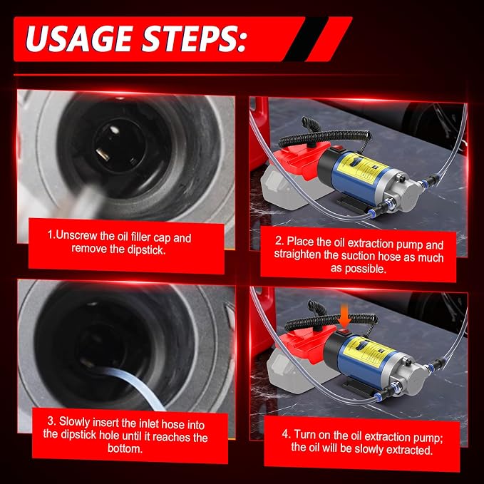 Oil Pump Compatible with Milwaukee 18V Battery(No Battery), 100W Oil Extractor Pump Oil Removal Pump for Oil Change, Electric Transfer Oil Pump with 2 Pipes for Cars Motorcycles RVs Boats