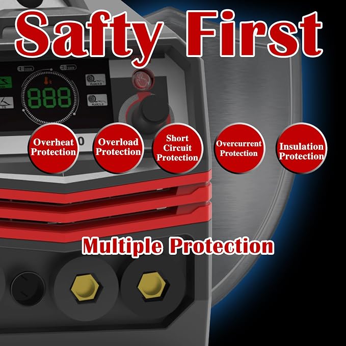 150A MIG Welder 3-in-1 Welding Machine, MIG/Lift TIG/Stick Welder Machine 110V, Portable Gasless Flux Core Welder IGBT Inverter Welder with LED Digital Display