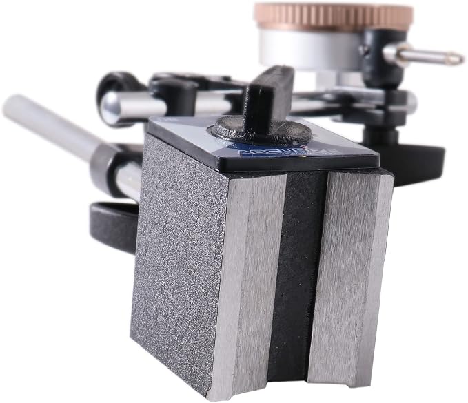 Accusize Industrial Tools 3 Pc Set, 110 Lb Capacity Magnetic Base, 0-1'' by 0.001'' Dial Indicator and 22 Ps Indicator Point Kit, Eg01-1039
