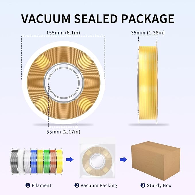 RAMBERY 250gx8 Silk PLA Filament Bundle 1.75mm 3D Printer Filaments, 8 Colors 250g Spool, Black/White/Silver/Green Bronze/Gemstone Blue/Christmas Green/Red Bronze/Yellow