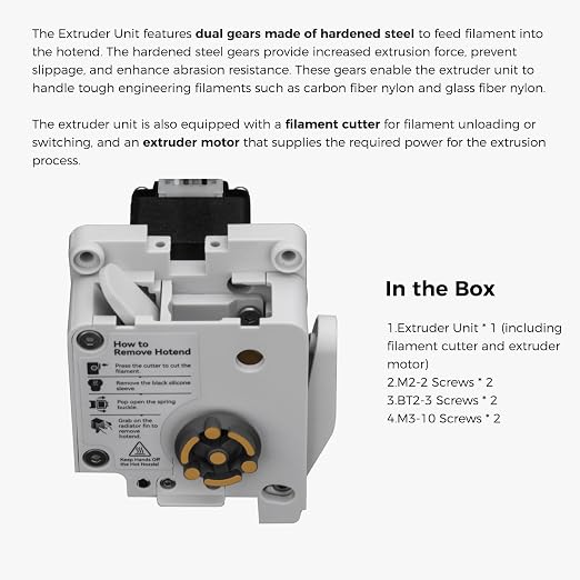 ENOMAKER Bamboo Lab A1 Mini,A1 Extruder Unit,with Hardened Steel Dual Gear,Filament Cutter&Motor,Complete Toolhead Extruder Assembly Replacement Parts,High Extrusion Force,Anti-Slip for Tough Filament
