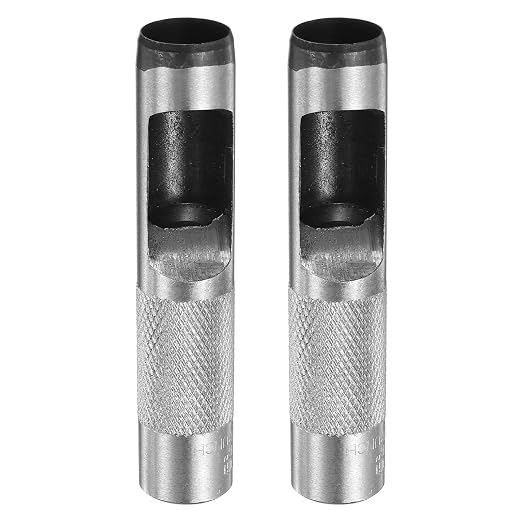 HARFINGTON 2pcs Leather Round Hole Punch, 17mm Hollow Hole Puncher Cutter Carbon Steel Circle Hole Punching Cutting Tool for Belt/DIY Leather Craft